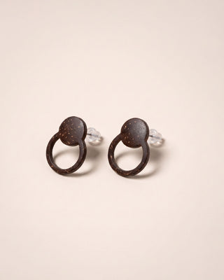 Eclipse Coconut Shell Stud Earrings