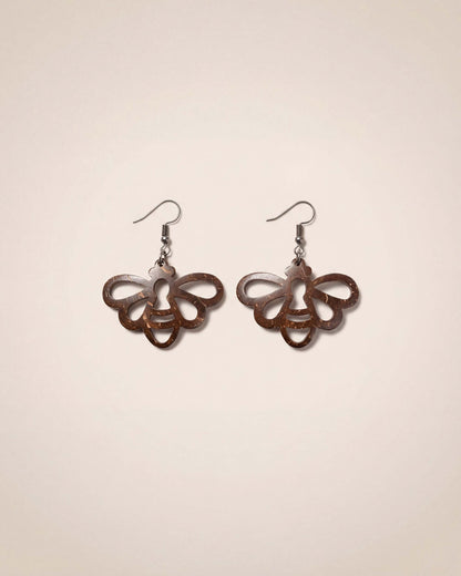 Boucles d'oreilles en coquille de noix de coco