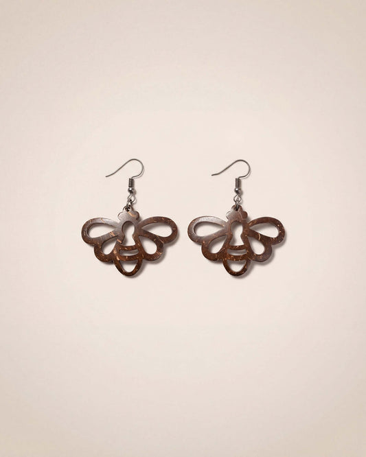 Boucles d'oreilles en coquille de noix de coco