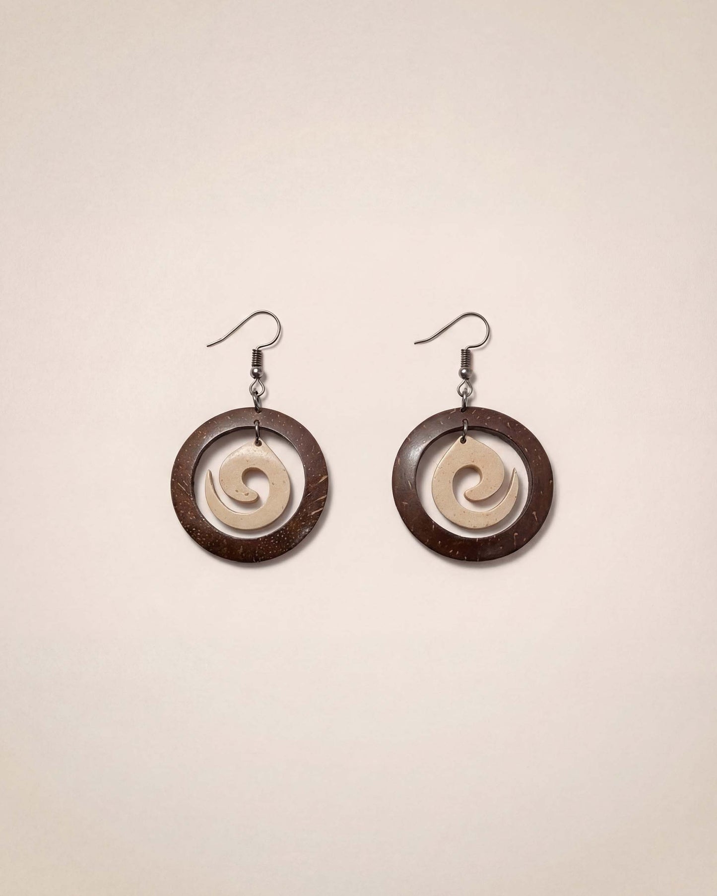 Boucles d'oreilles en coquille de noix de coco