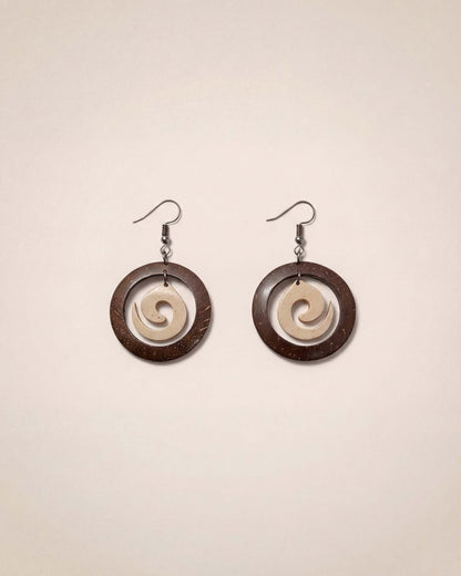Boucles d'oreilles en coquille de noix de coco
