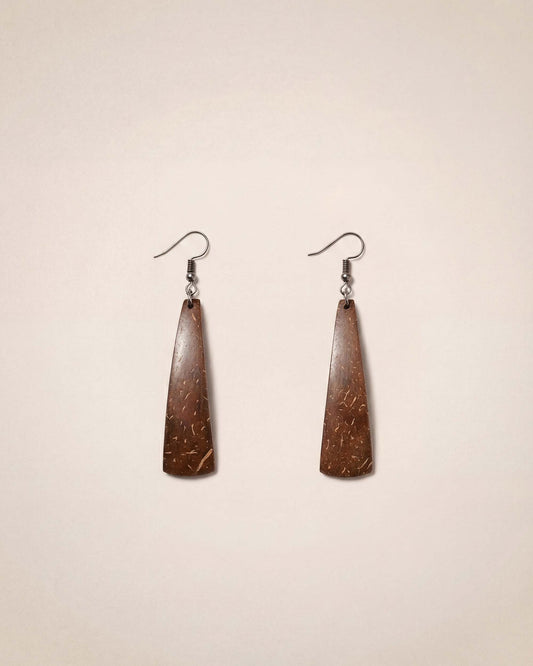 Boucles d'oreilles en coquille de noix de coco