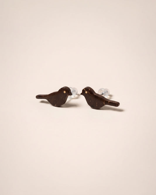 Natural Coconut Shell Studs