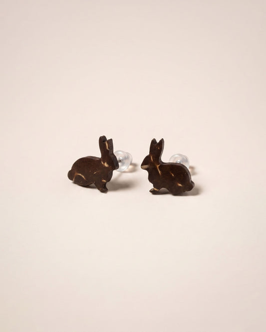 Natural Coconut Shell Studs