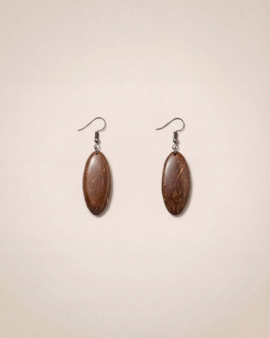 Boucles d'oreilles en coquille de noix de coco