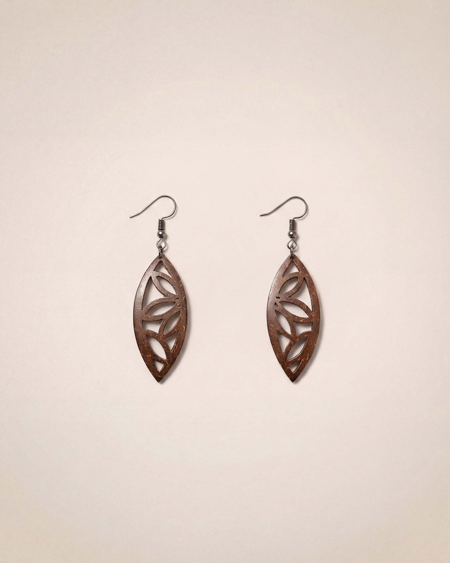 Boucles d'oreilles en coquille de noix de coco