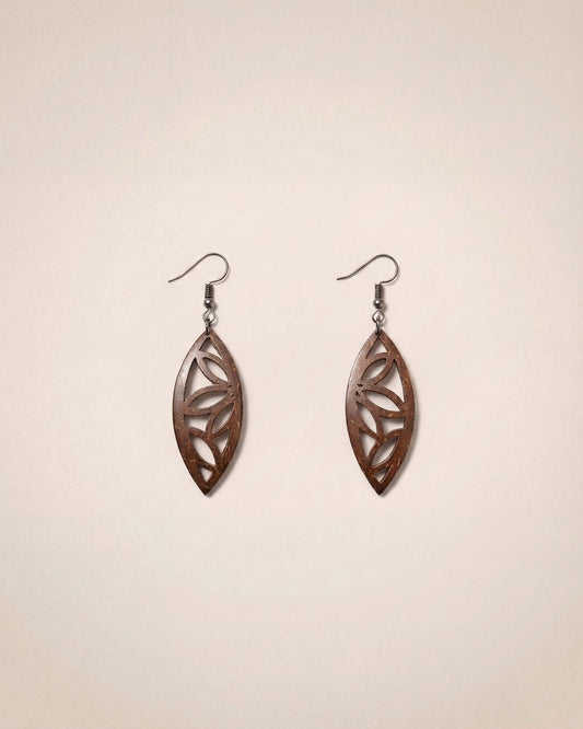 Boucles d'oreilles en coquille de noix de coco