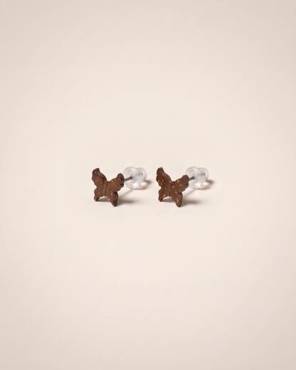 Boutons d'oreilles en coquille de noix de coco naturelle