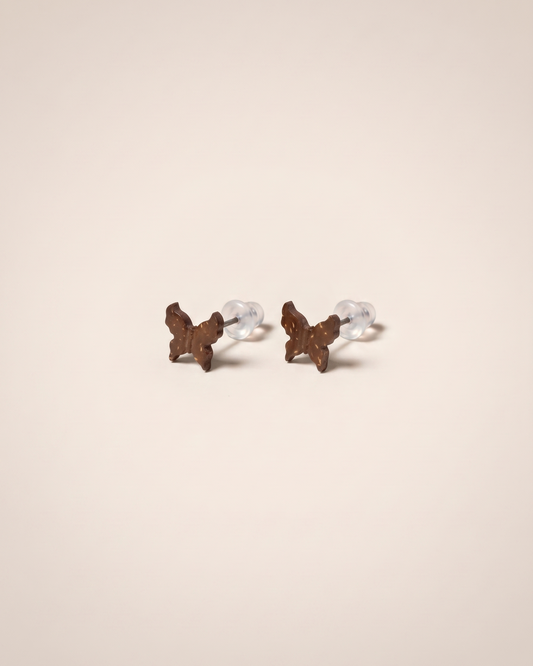 Boutons d'oreilles en coquille de noix de coco naturelle