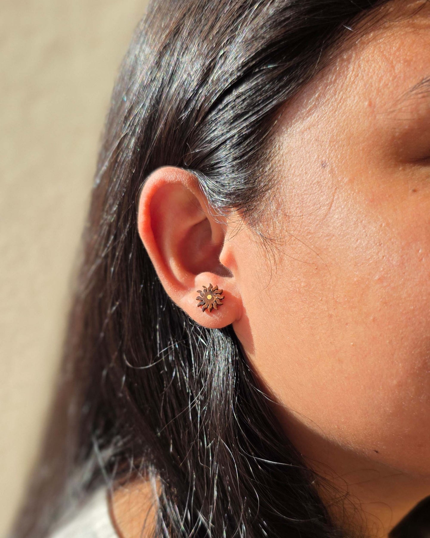 Natural Coconut Shell Studs