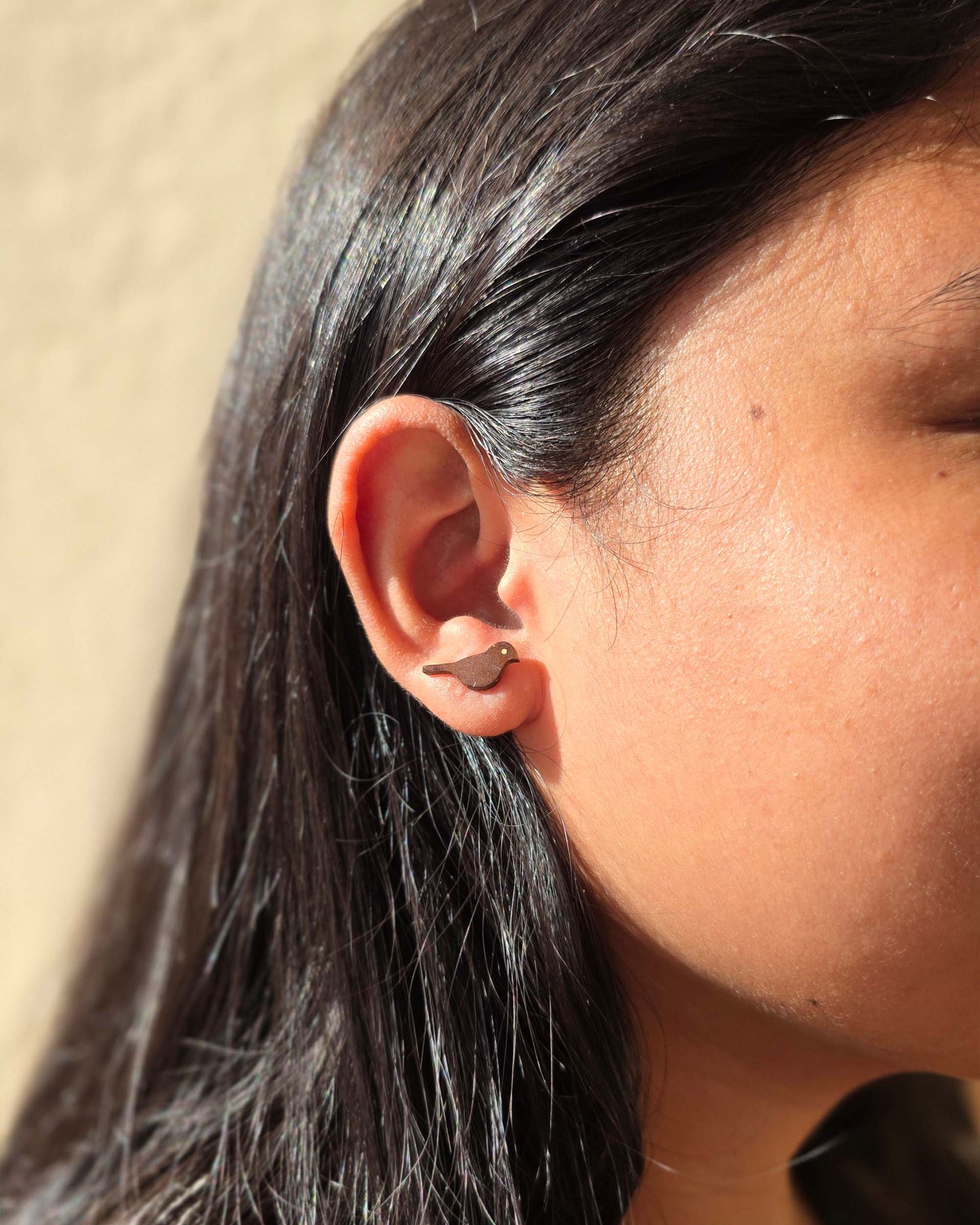 Natural Coconut Shell Studs