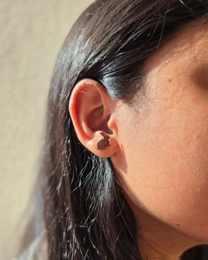 Natural Coconut Shell Studs