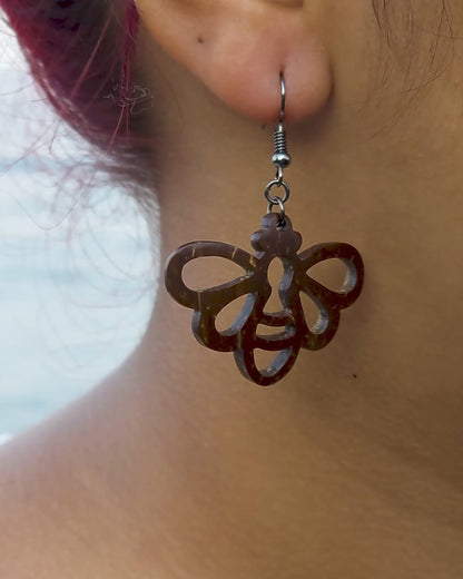 Boucles d'oreilles en coquille de noix de coco
